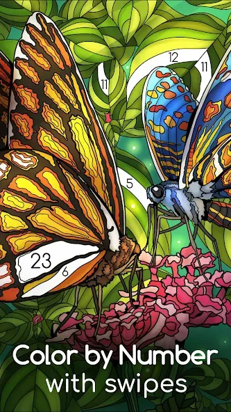 Color Swipe Coloring Book game [МОД: Много монет, Открытые уровни и Мега MOD] Screenshot 1