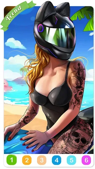 Tattoo Coloring games [МОД: Деньги, Монеты и Меню MOD] Screenshot 1
