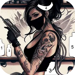 Скачать Tattoo Coloring games [МОД: Деньги, Монеты и Меню MOD] | Взлом Tattoo Coloring games на Андроид
