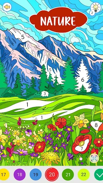 Color by Number: Coloring Book [МОД: Все открыто, Дополнительные деньги и Меню MOD] Screenshot 1