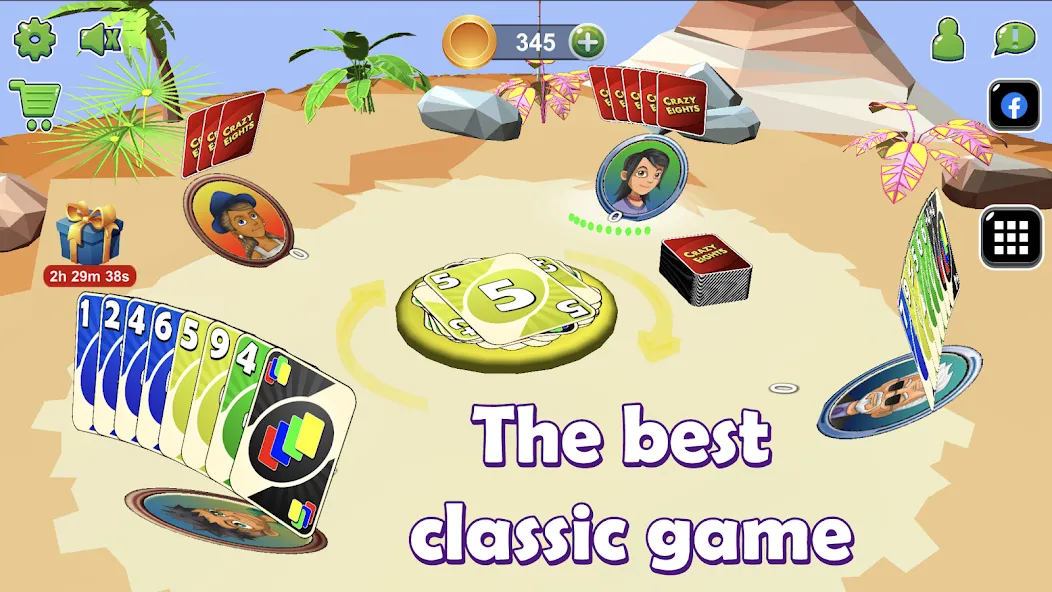 Crazy Eights 3D (КрэйзиЭйтс) [МОД: Много денег, Монет и Все открыто] Screenshot 1
