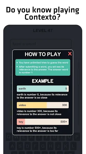 Contexto - Similar Word (Контекст) [МОД: Все открыто, Дополнительные деньги и Меню MOD] Screenshot 1