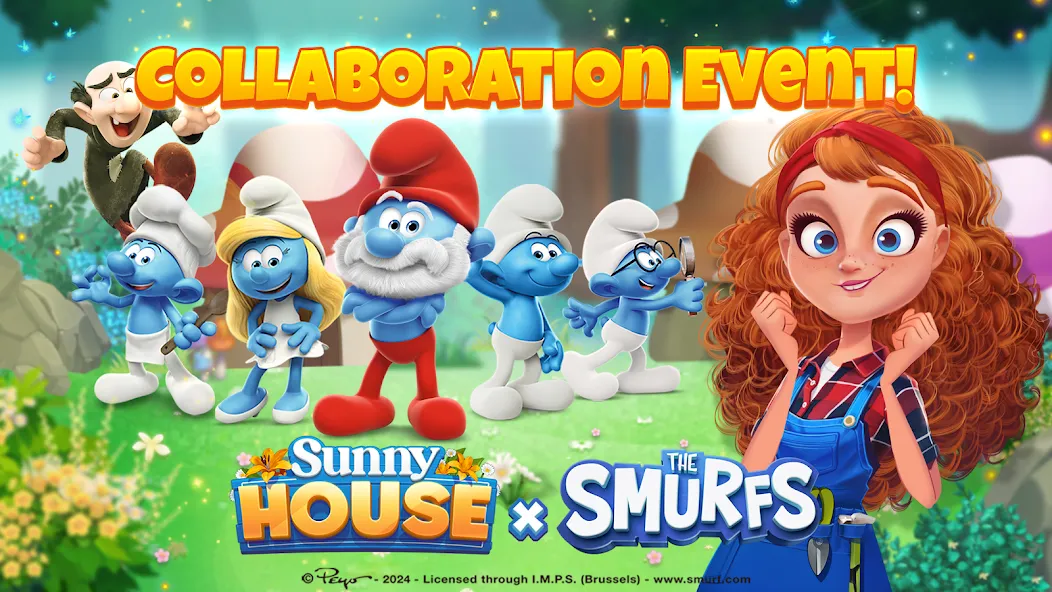 Merge Manor x The Smurf Collab (Мердж Манор) [МОД: Много монет, Открытые уровни и Мега MOD] Screenshot 1