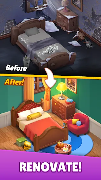 Dream Family - Match 3 Games (вит Кранч) [МОД: Деньги, Монеты и Меню MOD] Screenshot 4