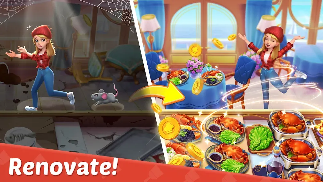 Cooking Town - Restaurant Game (Кукинг Таун) [МОД: Меню, Бесконечные монеты и Открытые уровни] Screenshot 2
