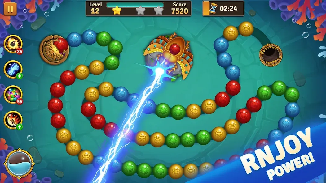 Jungle Marble Blast [МОД: Меню, Бесконечные монеты и Открытые уровни] Screenshot 4