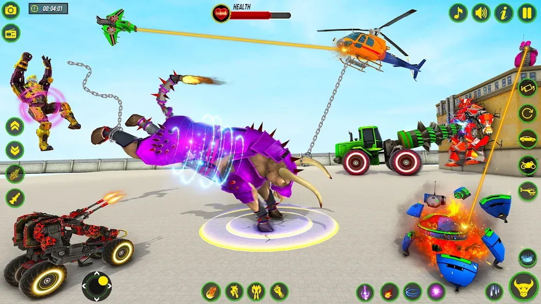 Bull Robot Car Game:Robot Game [МОД: Меню, Бесконечные монеты и Открытые уровни] Screenshot 4