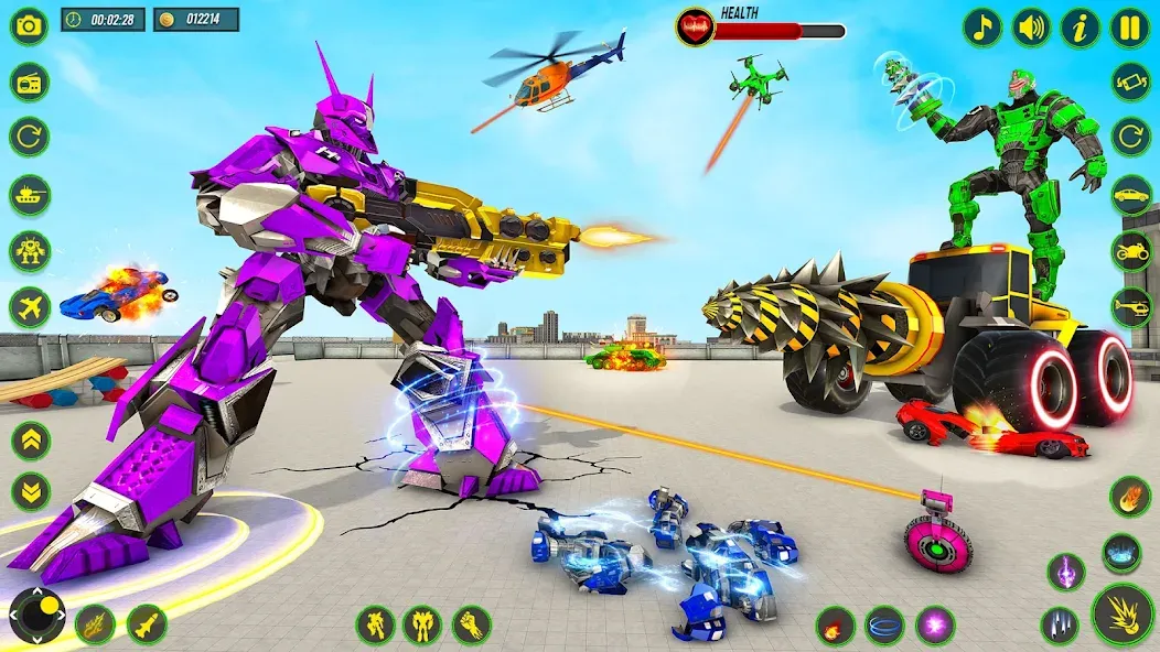 Bull Robot Car Game:Robot Game [МОД: Меню, Бесконечные монеты и Открытые уровни] Screenshot 5