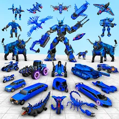 Скачать Bull Robot Car Game:Robot Game [МОД: Меню, Бесконечные монеты и Открытые уровни] | Взлом Bull Robot Car Game:Robot Game на Андроид
