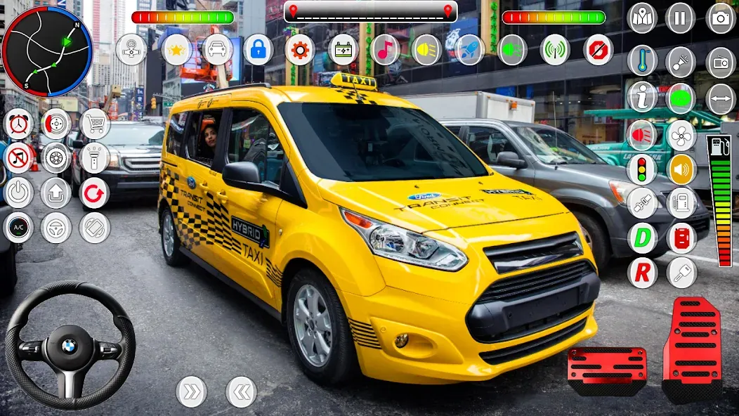 US Taxi Game 2023-Taxi Driver [МОД: Меню, Бесконечные монеты и Открытые уровни] Screenshot 3