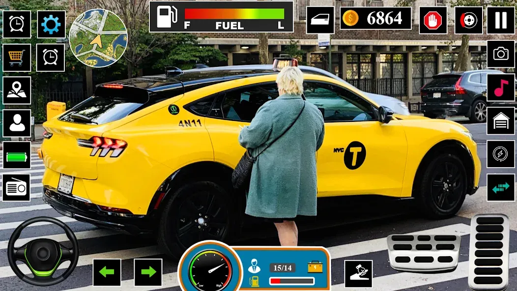 US Taxi Game 2023-Taxi Driver [МОД: Меню, Бесконечные монеты и Открытые уровни] Screenshot 4