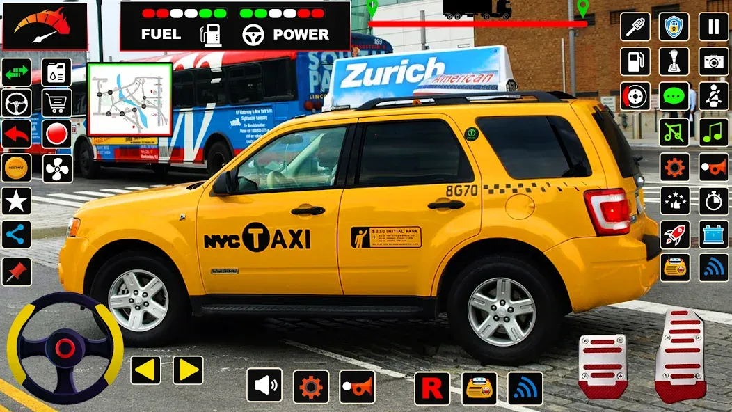 US Taxi Game 2023-Taxi Driver [МОД: Меню, Бесконечные монеты и Открытые уровни] Screenshot 5