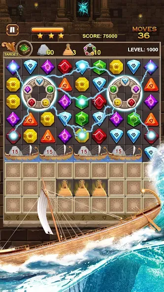 Jewel Ancient Pyramid Treasure [МОД: Все открыто, Дополнительные деньги и Меню MOD] Screenshot 3