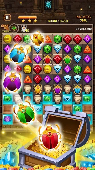 Jewel Ancient Pyramid Treasure [МОД: Все открыто, Дополнительные деньги и Меню MOD] Screenshot 5