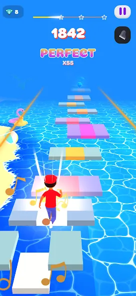 Melody Run - Cute Popcat Music (Мелодия Ран) [МОД: Много монет, Открытые уровни и Мега MOD] Screenshot 1
