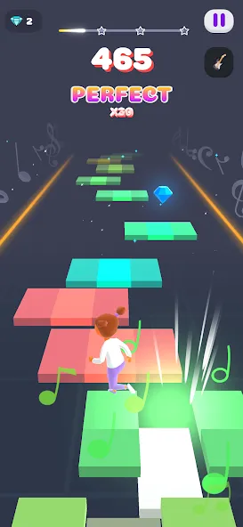 Melody Run - Cute Popcat Music (Мелодия Ран) [МОД: Много монет, Открытые уровни и Мега MOD] Screenshot 2