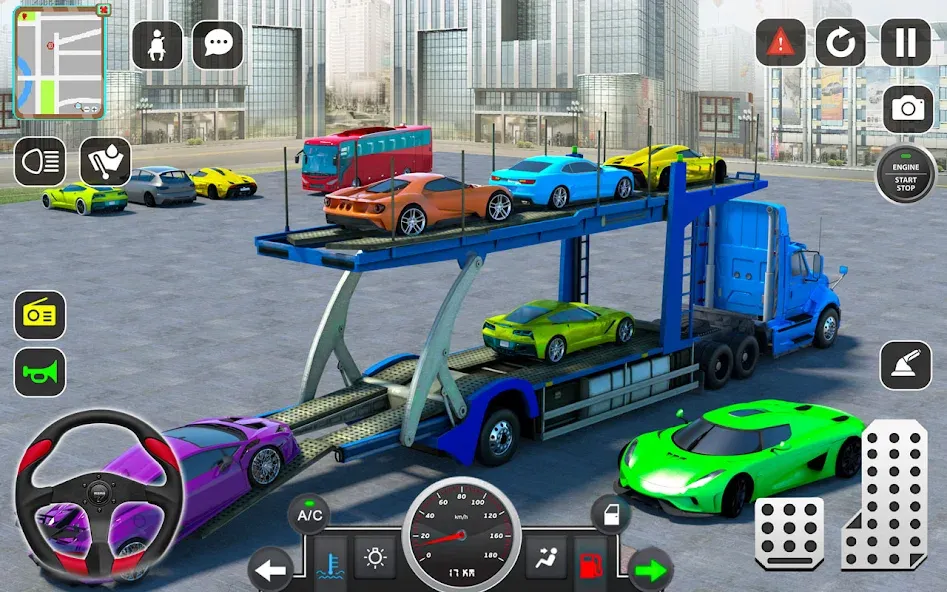 Trailer Truck Car Transport 3D [МОД: Деньги, Монеты и Меню MOD] Screenshot 1