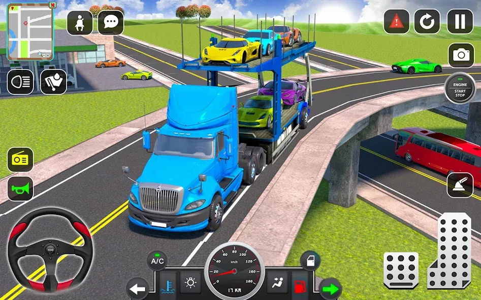 Trailer Truck Car Transport 3D [МОД: Деньги, Монеты и Меню MOD] Screenshot 2