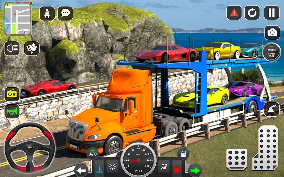 Trailer Truck Car Transport 3D [МОД: Деньги, Монеты и Меню MOD] Screenshot 4