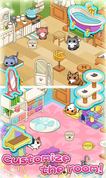 Cat Room - Cute Cat Games (Кэт Рум) [МОД: Много монет, Открытые уровни и Мега MOD] Screenshot 4