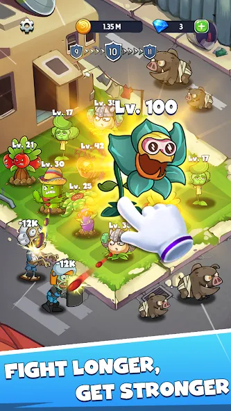 Merge Plants – Monster Defense (Мерж Плантс) [МОД: Меню, Бесконечные монеты и Открытые уровни] Screenshot 4