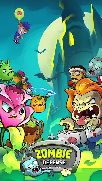 Zombie Defense - Plants War (Зомби Дефенс) [МОД: Много монет, Открытые уровни и Мега MOD] Screenshot 1