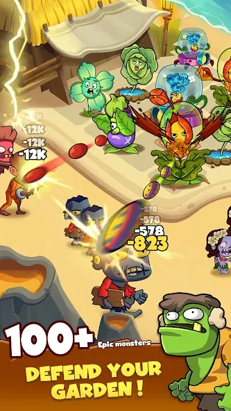 Zombie Defense - Plants War (Зомби Дефенс) [МОД: Много монет, Открытые уровни и Мега MOD] Screenshot 2