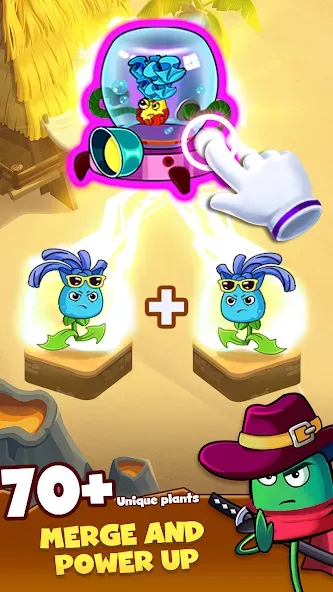 Zombie Defense - Plants War (Зомби Дефенс) [МОД: Много монет, Открытые уровни и Мега MOD] Screenshot 3