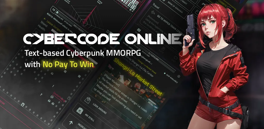 CyberCode Online -Text MMORPG (СайберКод Онлайн) [МОД: Деньги, Монеты и Меню MOD] Screenshot 1