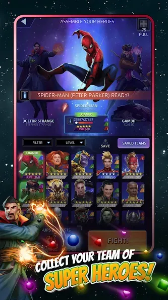 MARVEL Puzzle Quest: Hero RPG (Марвел Пазл Квест) [МОД: Много денег, Монет и Все открыто] Screenshot 2