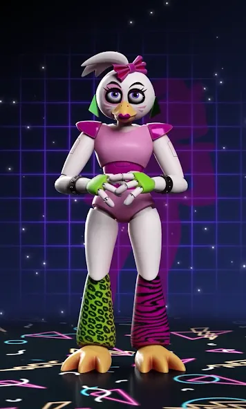 Glamrock Chica Workshop Glitch (Гламрок Чика Мастерская Глитч) [МОД: Меню, Бесконечные монеты и Открытые уровни] Screenshot 2