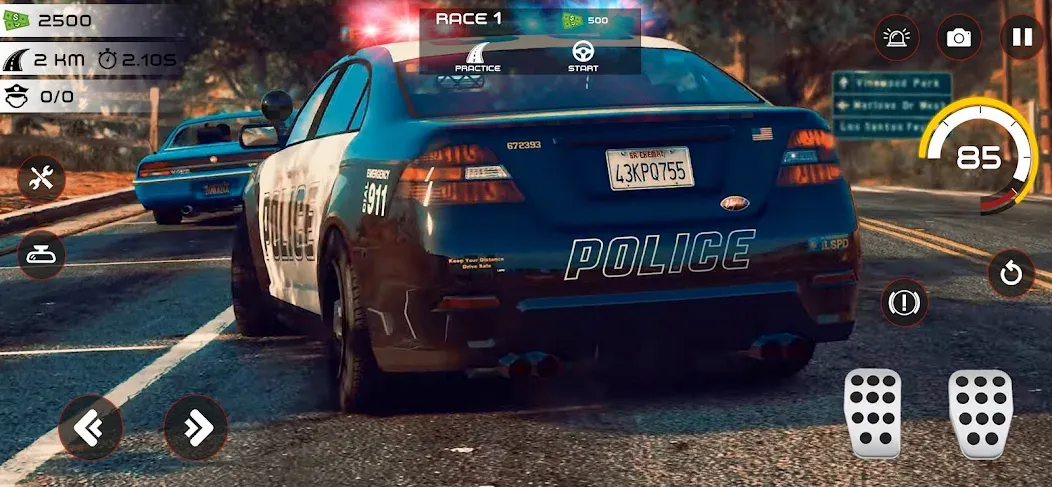 Highway Police Chase Simulator [МОД: Много денег, Монет и Все открыто] Screenshot 2