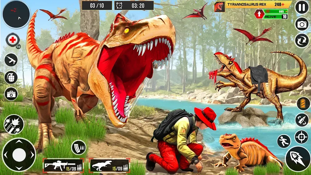 Real Dino Hunter 3D Gun Games (Уайлд Динозавр Хантер Ган Геймс) [МОД: Меню, Бесконечные монеты и Открытые уровни] Screenshot 1