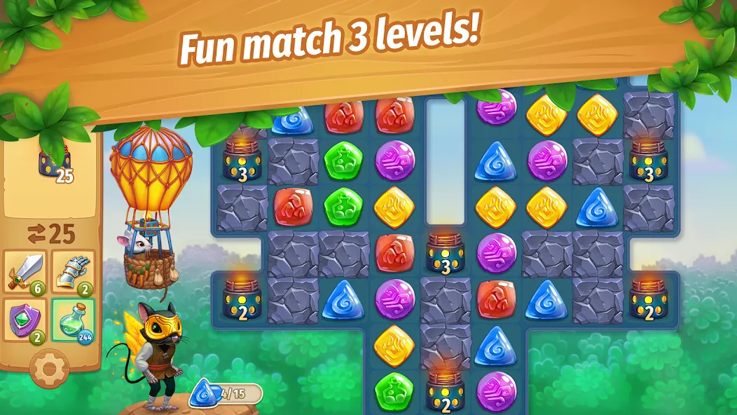 Strongblade: Match 3 Game (Стронгблейд) [МОД: Много денег, Монет и Все открыто] Screenshot 2