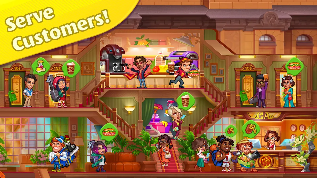 Grand Hotel Mania: Hotel games (Гранд Отель Мания) [МОД: Бесконечные деньги, Монеты и Мега MOD] Screenshot 4