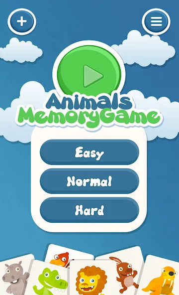 Animals memory game for kids [МОД: Меню, Бесконечные монеты и Открытые уровни] Screenshot 1