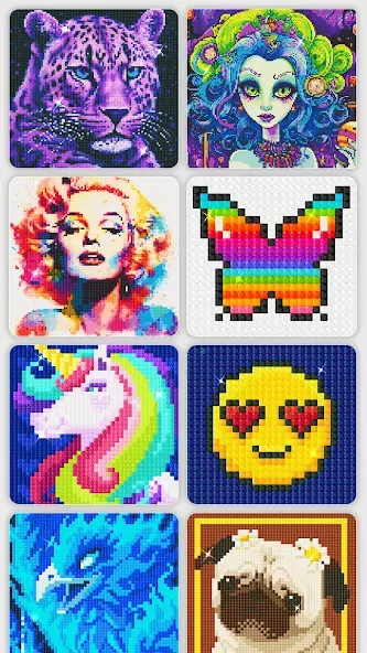Diamond Painting by Number (Даймонд пейнтинг по номерам) [МОД: Все открыто, Дополнительные деньги и Меню MOD] Screenshot 1