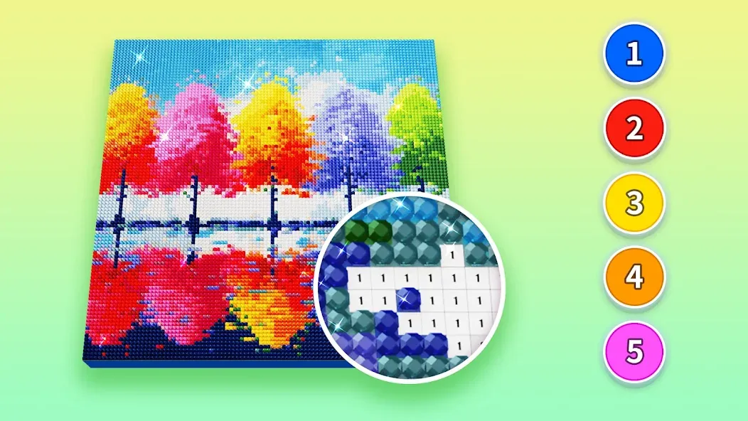 Diamond Painting by Number (Даймонд пейнтинг по номерам) [МОД: Все открыто, Дополнительные деньги и Меню MOD] Screenshot 2