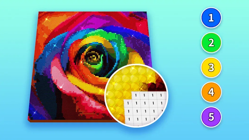 Diamond Painting by Number (Даймонд пейнтинг по номерам) [МОД: Все открыто, Дополнительные деньги и Меню MOD] Screenshot 3