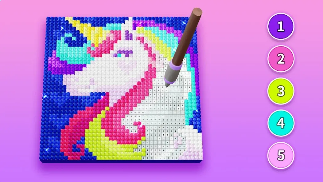 Diamond Painting by Number (Даймонд пейнтинг по номерам) [МОД: Все открыто, Дополнительные деньги и Меню MOD] Screenshot 4