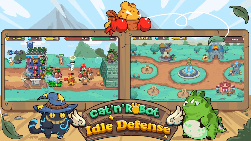 CatnRobot Idle TD: Battle Cat (КэтТауэр Айдл ТД) [МОД: Бесконечные деньги, Монеты и Мега MOD] Screenshot 2