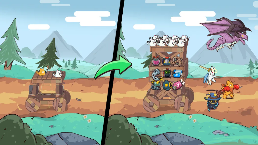 CatnRobot Idle TD: Battle Cat (КэтТауэр Айдл ТД) [МОД: Бесконечные деньги, Монеты и Мега MOD] Screenshot 4