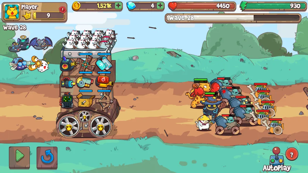 CatnRobot Idle TD: Battle Cat (КэтТауэр Айдл ТД) [МОД: Бесконечные деньги, Монеты и Мега MOD] Screenshot 5