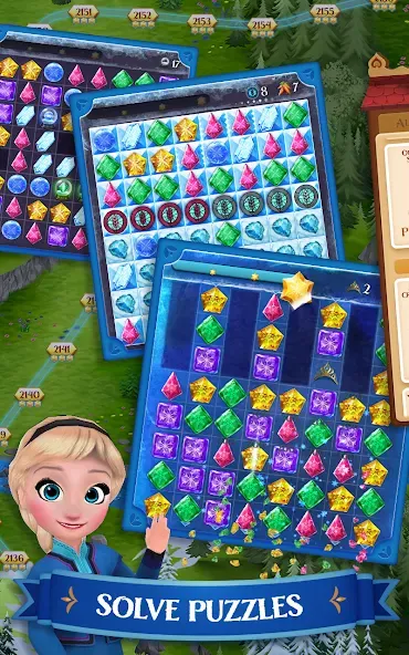 Disney Frozen Free Fall Games [МОД: Много денег, Монет и Все открыто] Screenshot 1