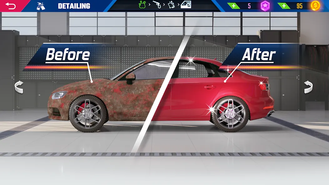 Car Detailing Simulator 2023 [МОД: Бесконечные деньги, Монеты и Мега MOD] Screenshot 2