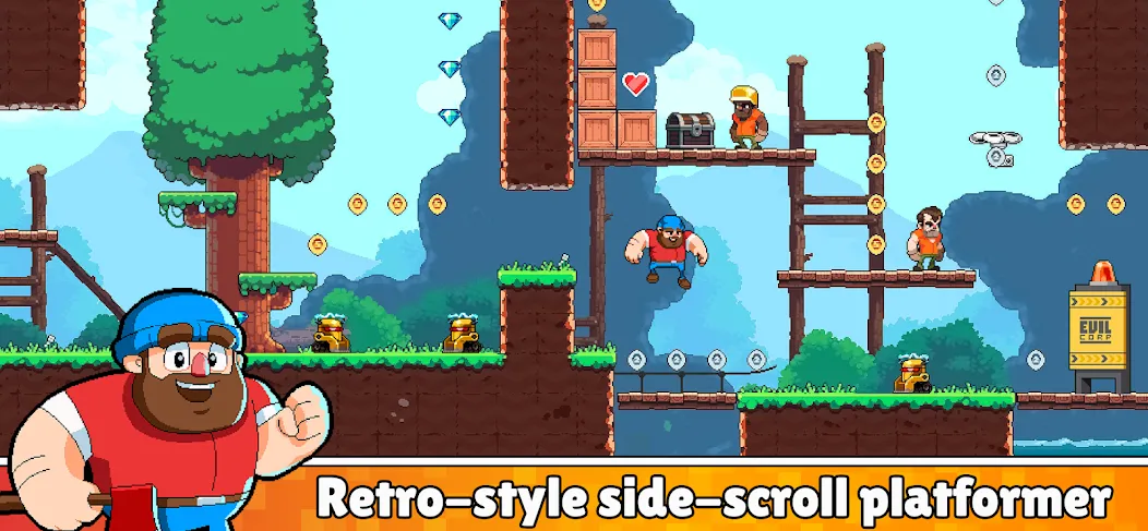 Timberman The Big Adventure (Тимбермен Большое Приключение) [МОД: Все открыто, Дополнительные деньги и Меню MOD] Screenshot 3