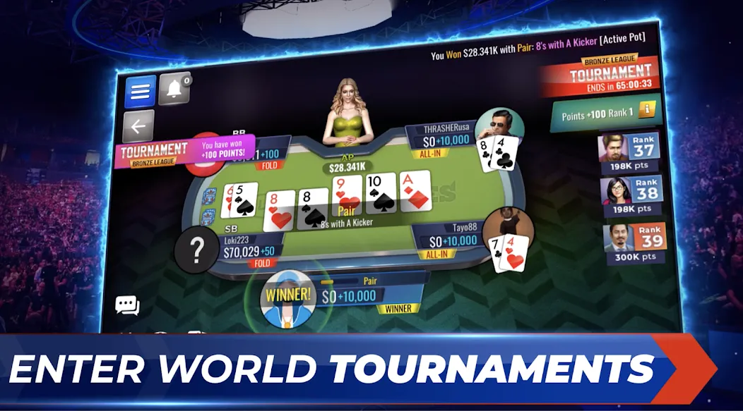 Poker Legends - Texas Hold'em (Покер Легенды) [МОД: Все открыто, Дополнительные деньги и Меню MOD] Screenshot 4