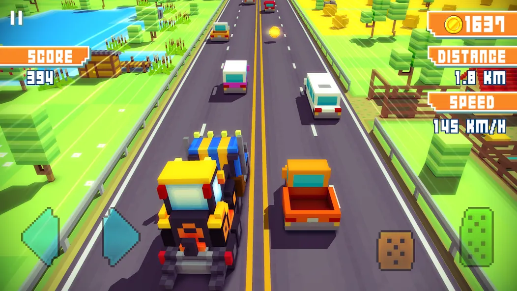 Blocky Highway: Traffic Racing (Блоки Хайвей) [МОД: Деньги, Монеты и Меню MOD] Screenshot 4