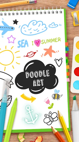 Draw Doodle - Kids drawing [МОД: Деньги, Монеты и Меню MOD] Screenshot 1