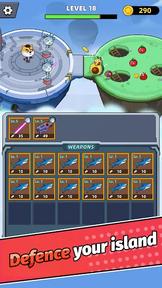 Merge Weapons：Air Island TD [МОД: Много монет, Открытые уровни и Мега MOD] Screenshot 4